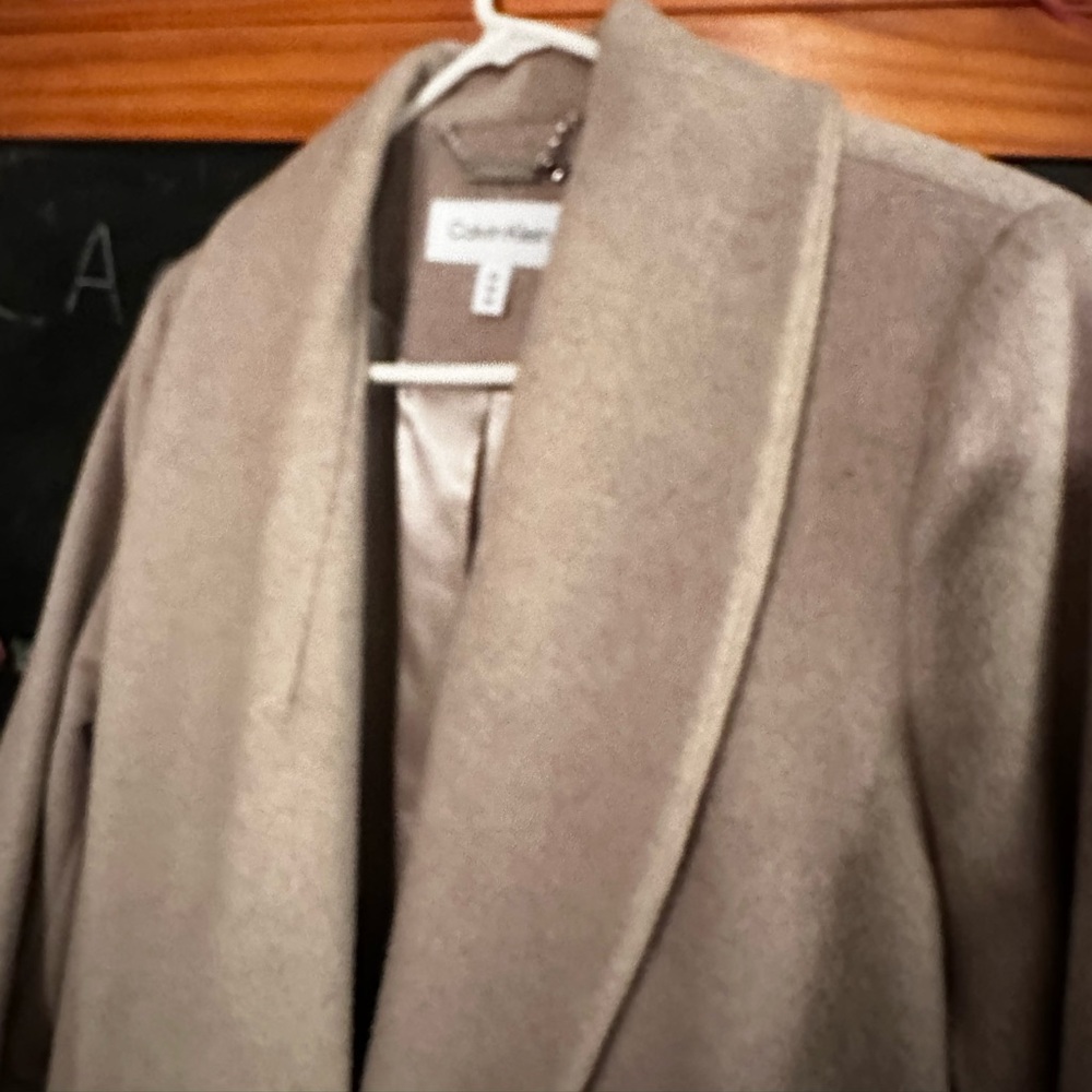 Calvin Klein Women's Beige wool coat